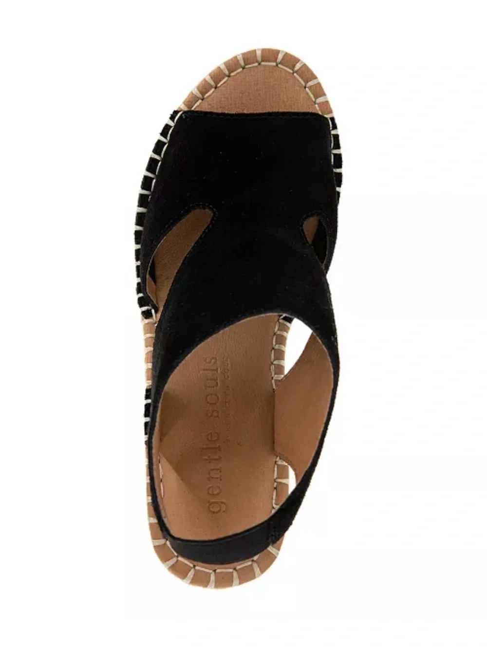 Gentle Souls Black Suede Espadrille Wedge Sandals | Comfort Platform | Size 11M